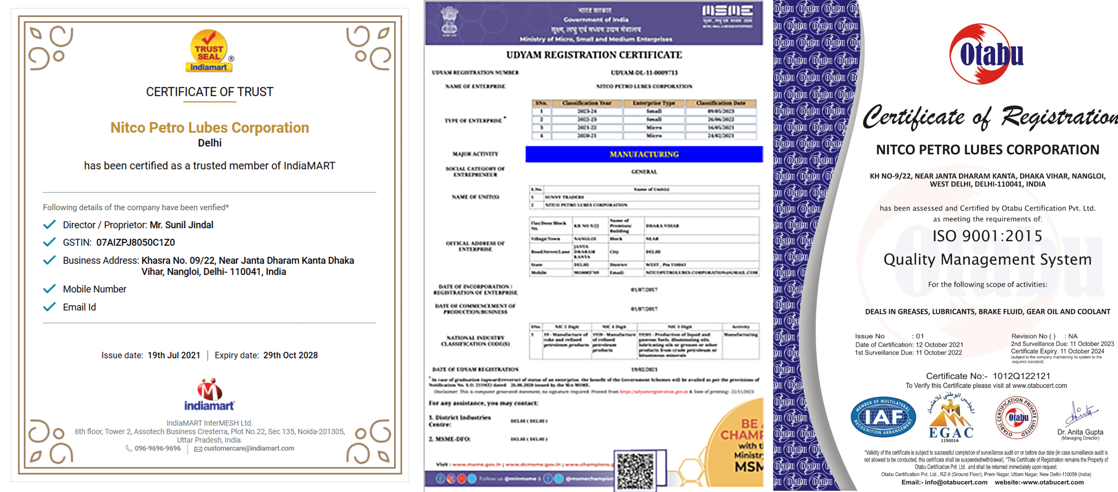 Nitco Certification